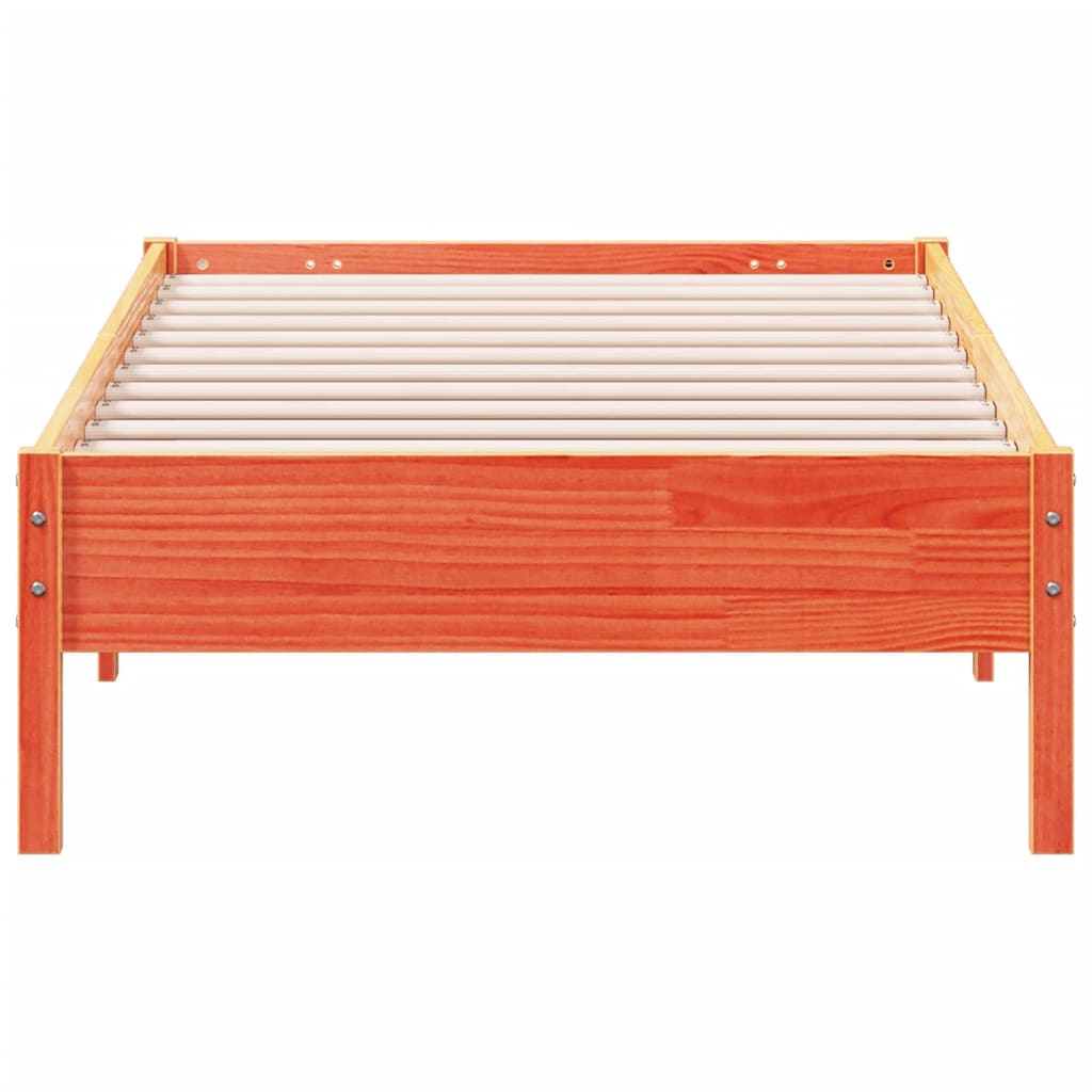sengeramme uden madras 100x200 cm massivt fyrretræ gyldenbrun