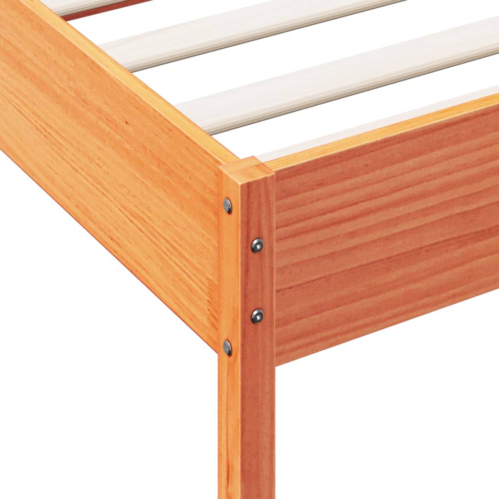 sengeramme uden madras 100x200 cm massivt fyrretræ gyldenbrun
