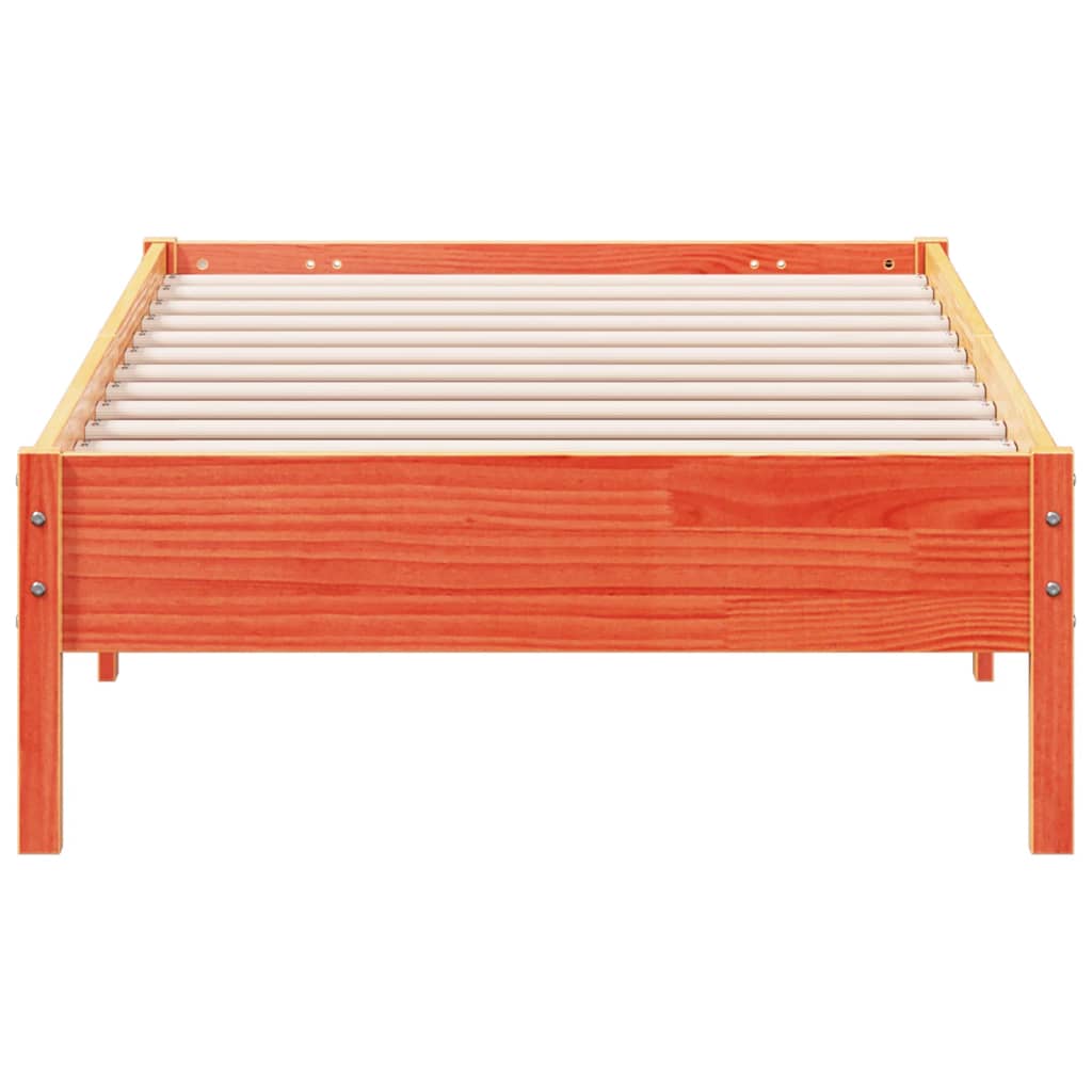 sengeramme uden madras 90x200 cm massivt fyrretræ gyldenbrun