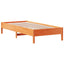 sengeramme uden madras 90x200 cm massivt fyrretræ gyldenbrun