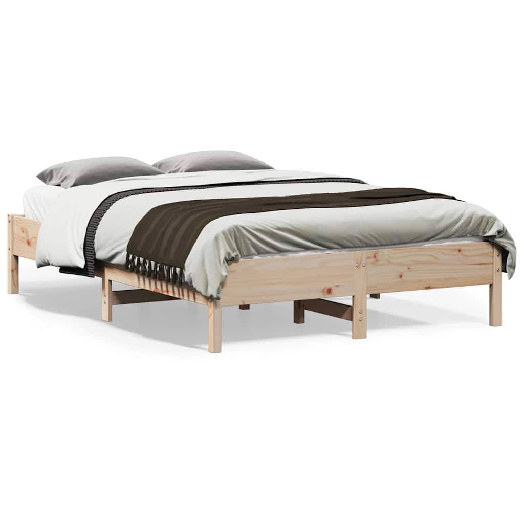 sengeramme uden madras 140x190 cm massivt fyrretræ
