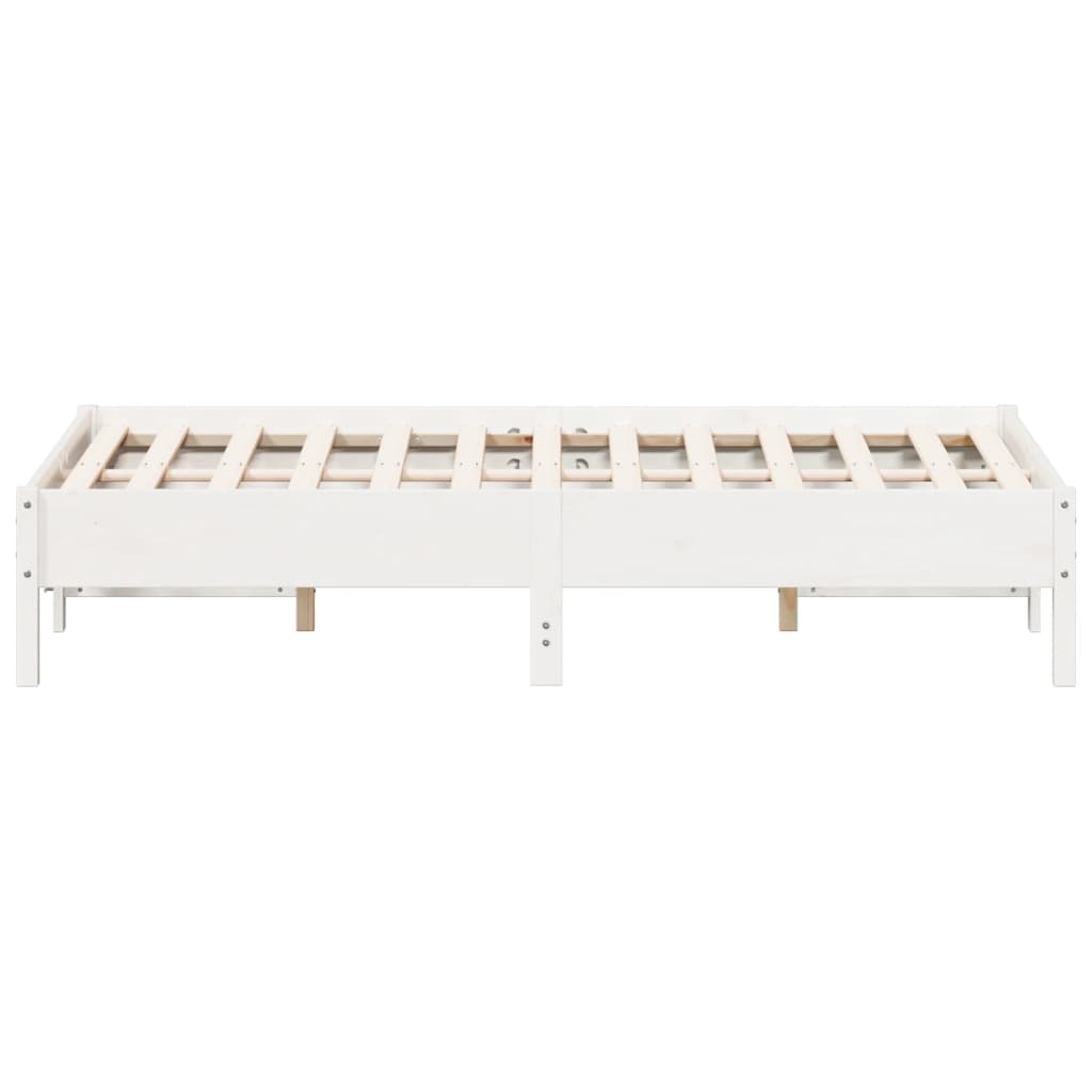 sengeramme uden madras 140x190 cm massivt fyrretræ hvid