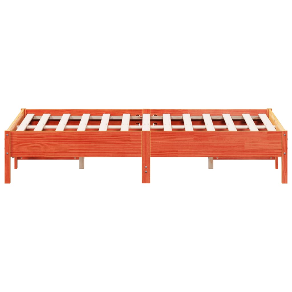sengeramme uden madras 140x190 cm massivt fyrretræ gyldenbrun