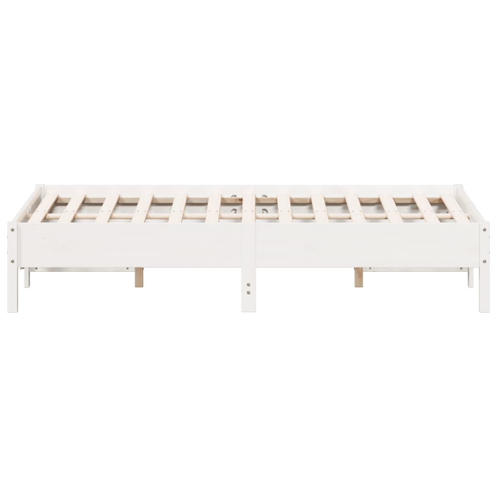 sengeramme uden madras 120x190 cm massivt fyrretræ hvid