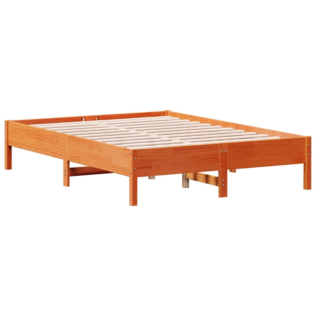 sengeramme uden madras 120x190 cm massivt fyrretræ gyldenbrun
