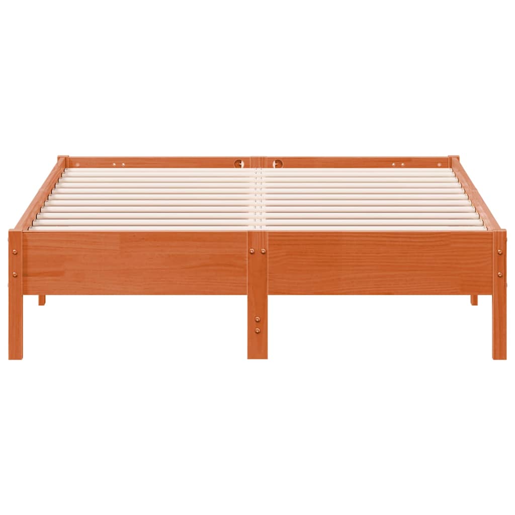sengeramme uden madras 120x190 cm massivt fyrretræ gyldenbrun