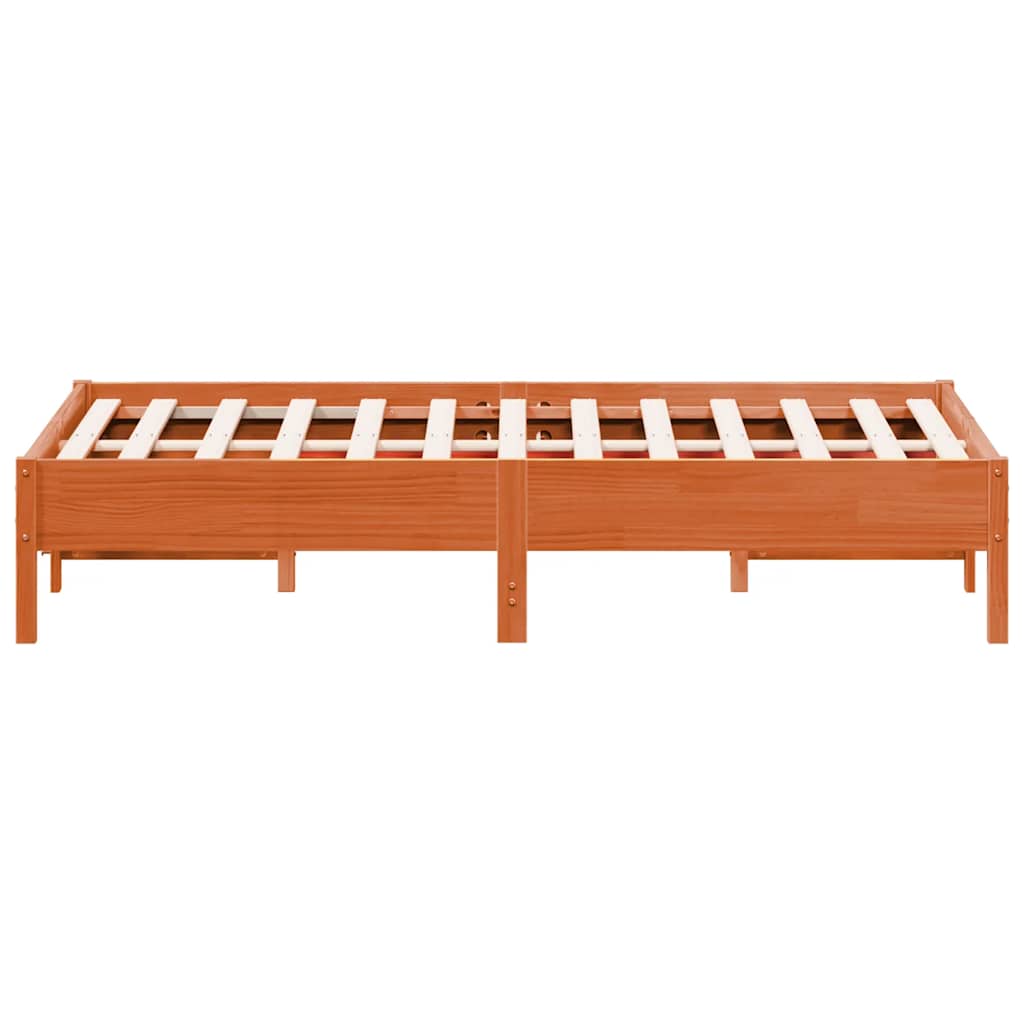 sengeramme uden madras 120x190 cm massivt fyrretræ gyldenbrun