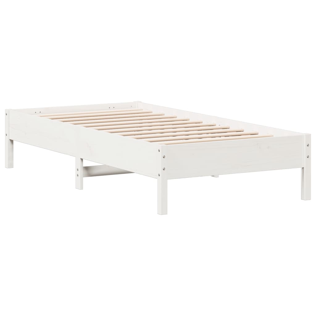 sengeramme uden madras 90x190 cm massivt fyrretræ hvid