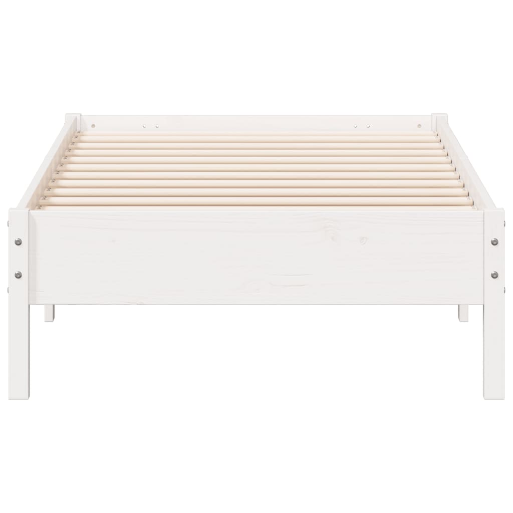 sengeramme uden madras 90x190 cm massivt fyrretræ hvid