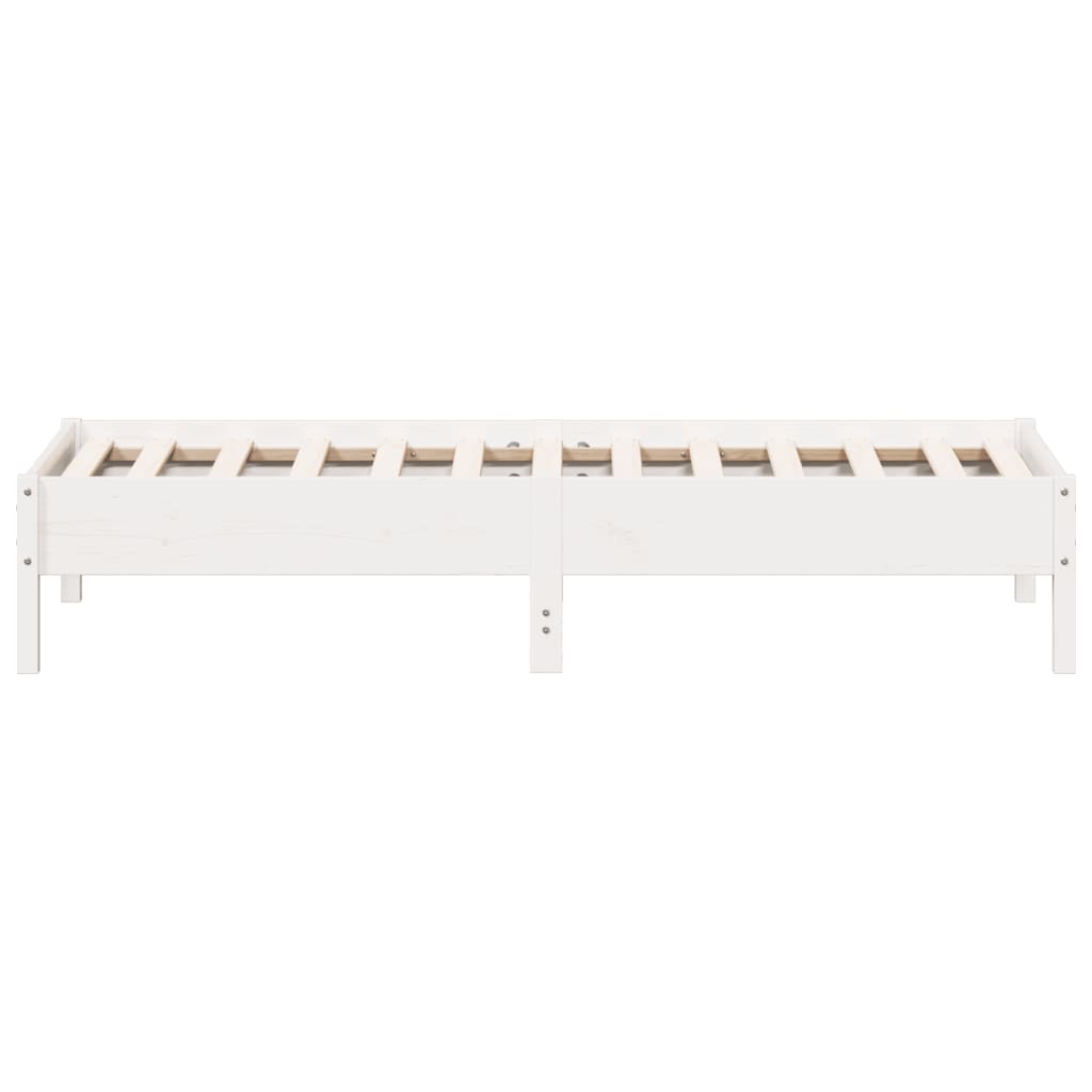 sengeramme uden madras 90x190 cm massivt fyrretræ hvid