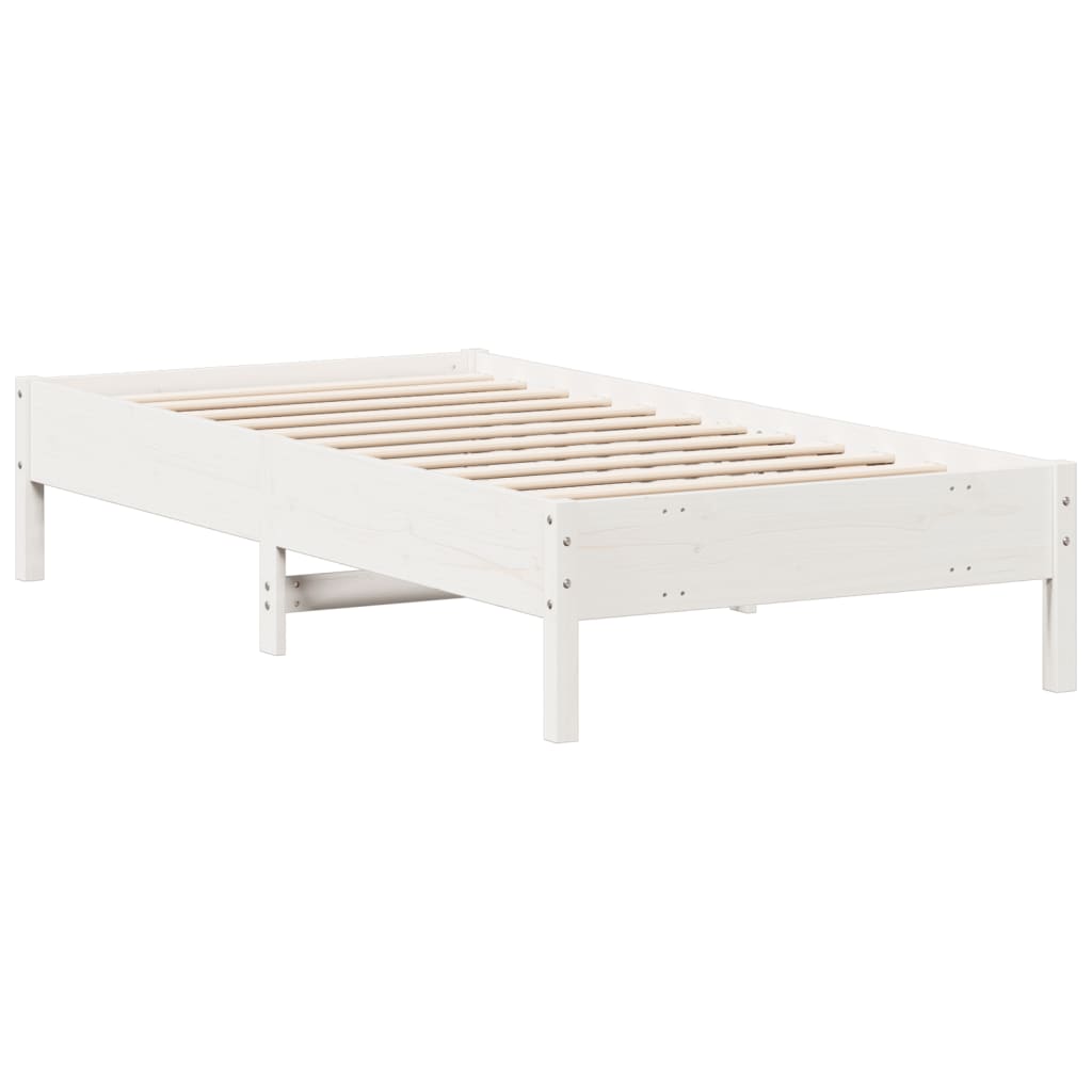 sengeramme uden madras 90x190 cm massivt fyrretræ hvid