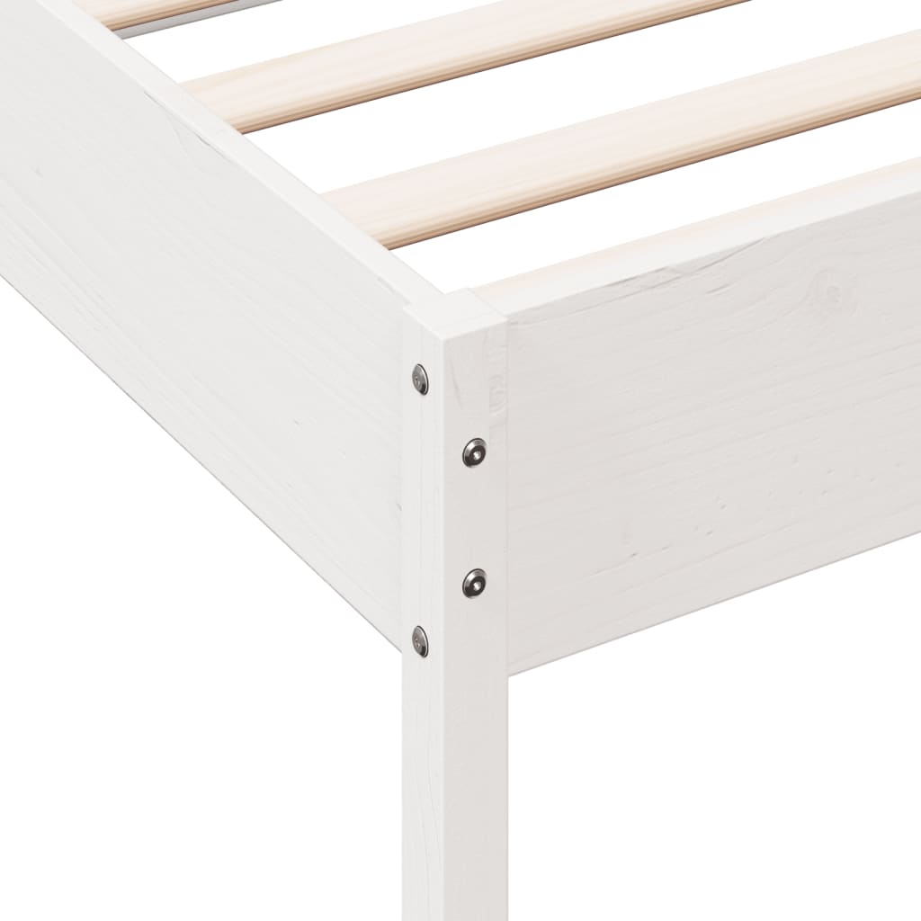 sengeramme uden madras 90x190 cm massivt fyrretræ hvid