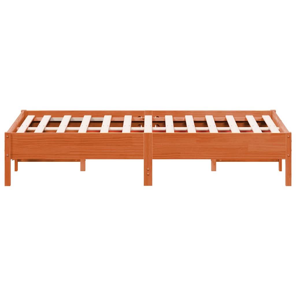 sengeramme uden madras 90x190 cm massivt fyrretræ gyldenbrun