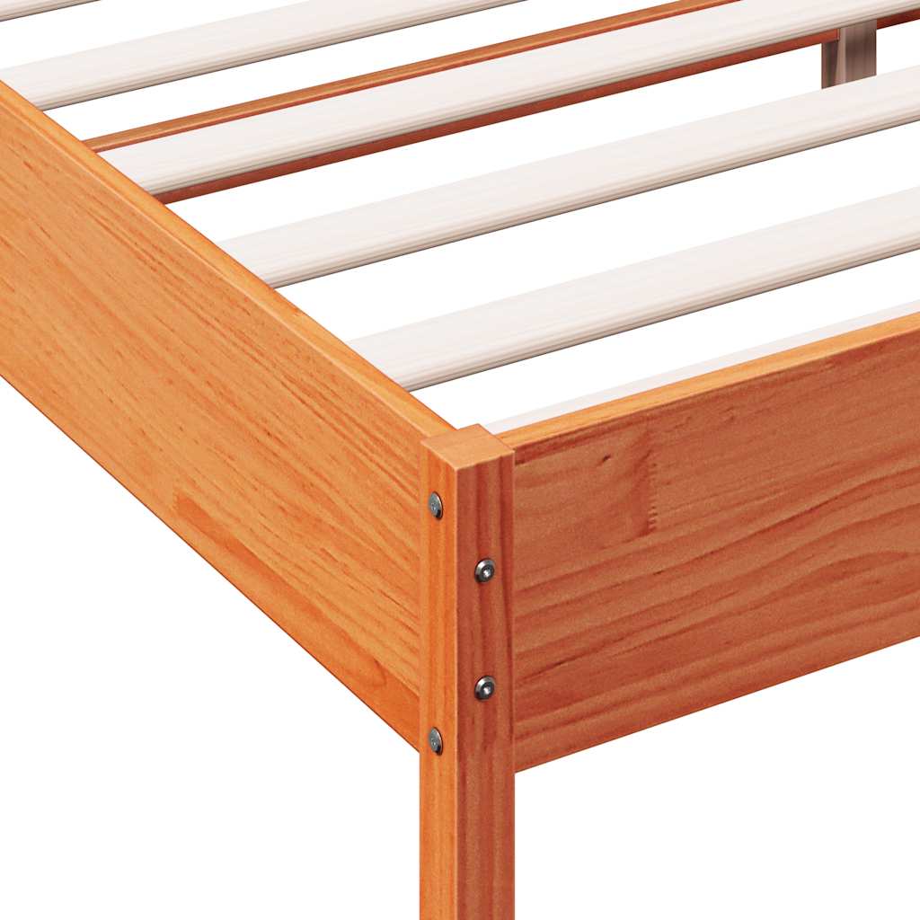 sengeramme uden madras 90x190 cm massivt fyrretræ gyldenbrun