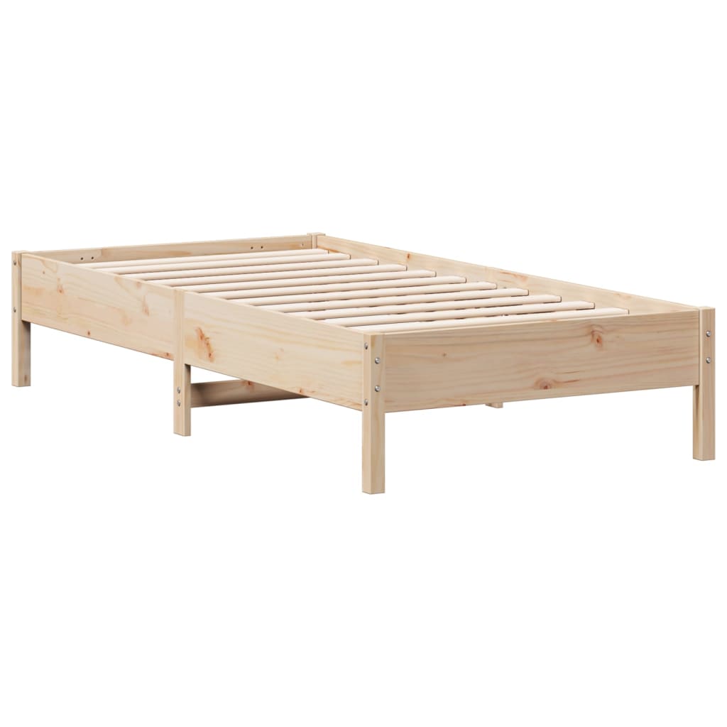 sengeramme uden madras 75x190 cm massivt fyrretræ