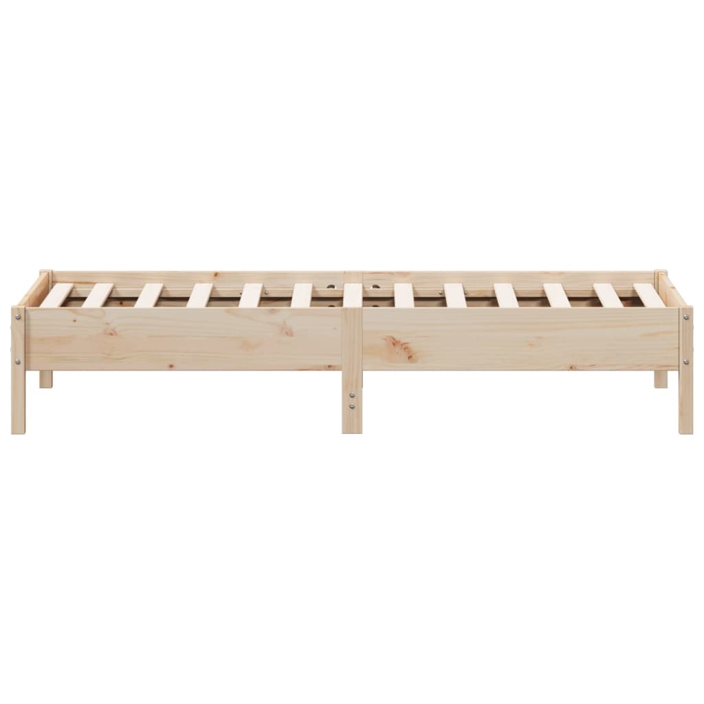 sengeramme uden madras 75x190 cm massivt fyrretræ