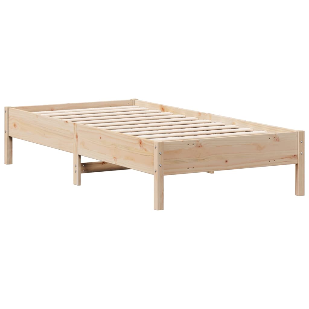 sengeramme uden madras 75x190 cm massivt fyrretræ
