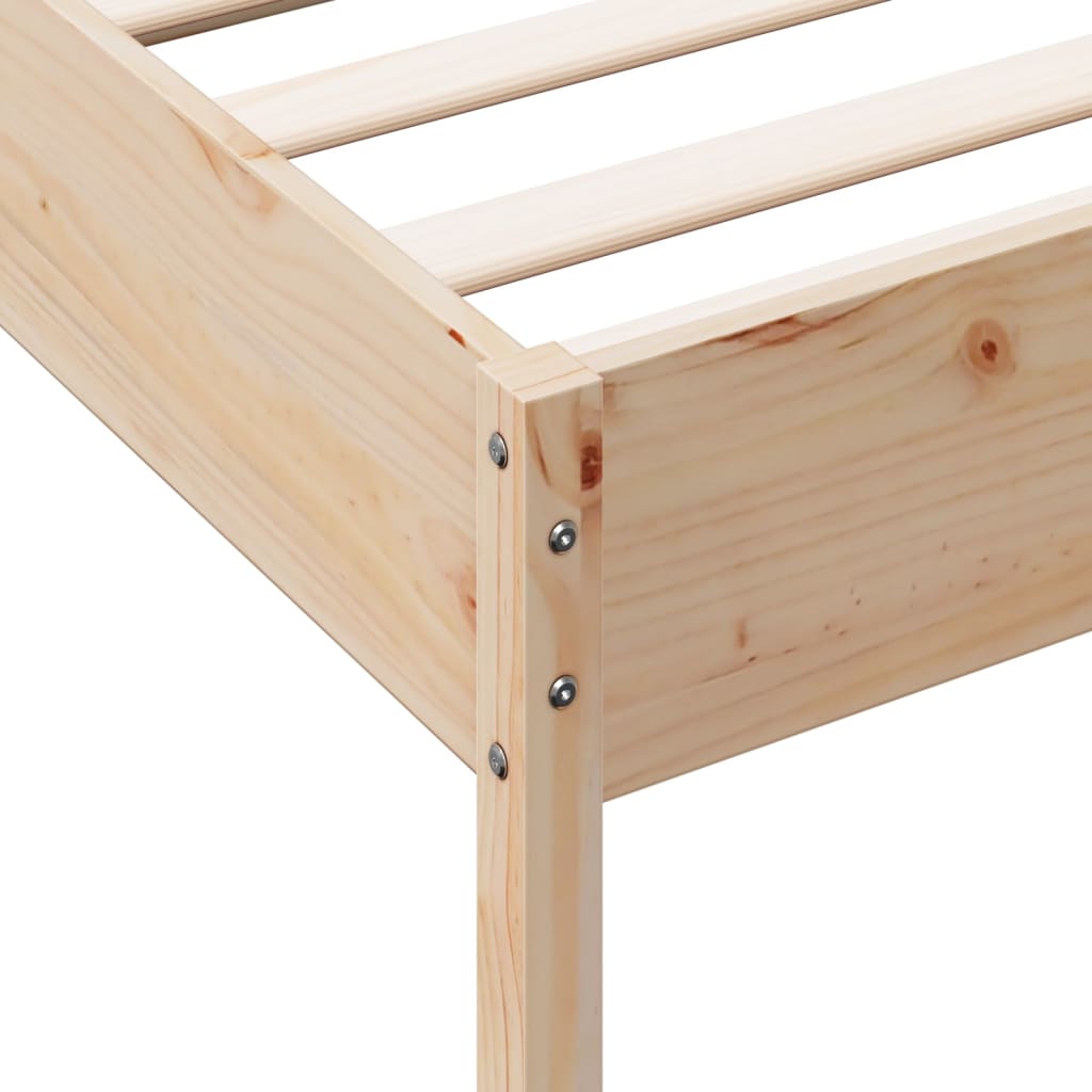 sengeramme uden madras 75x190 cm massivt fyrretræ