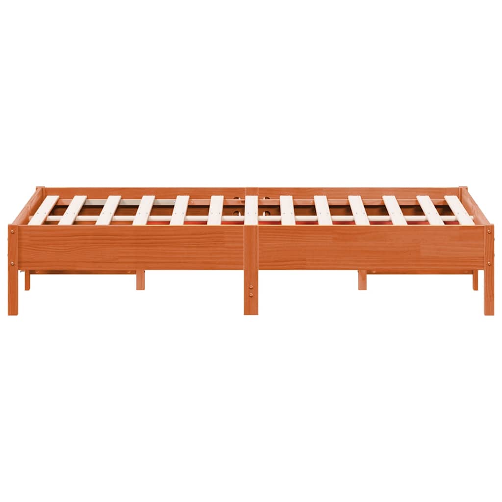 sengeramme uden madras 75x190 cm massivt fyrretræ gyldenbrun