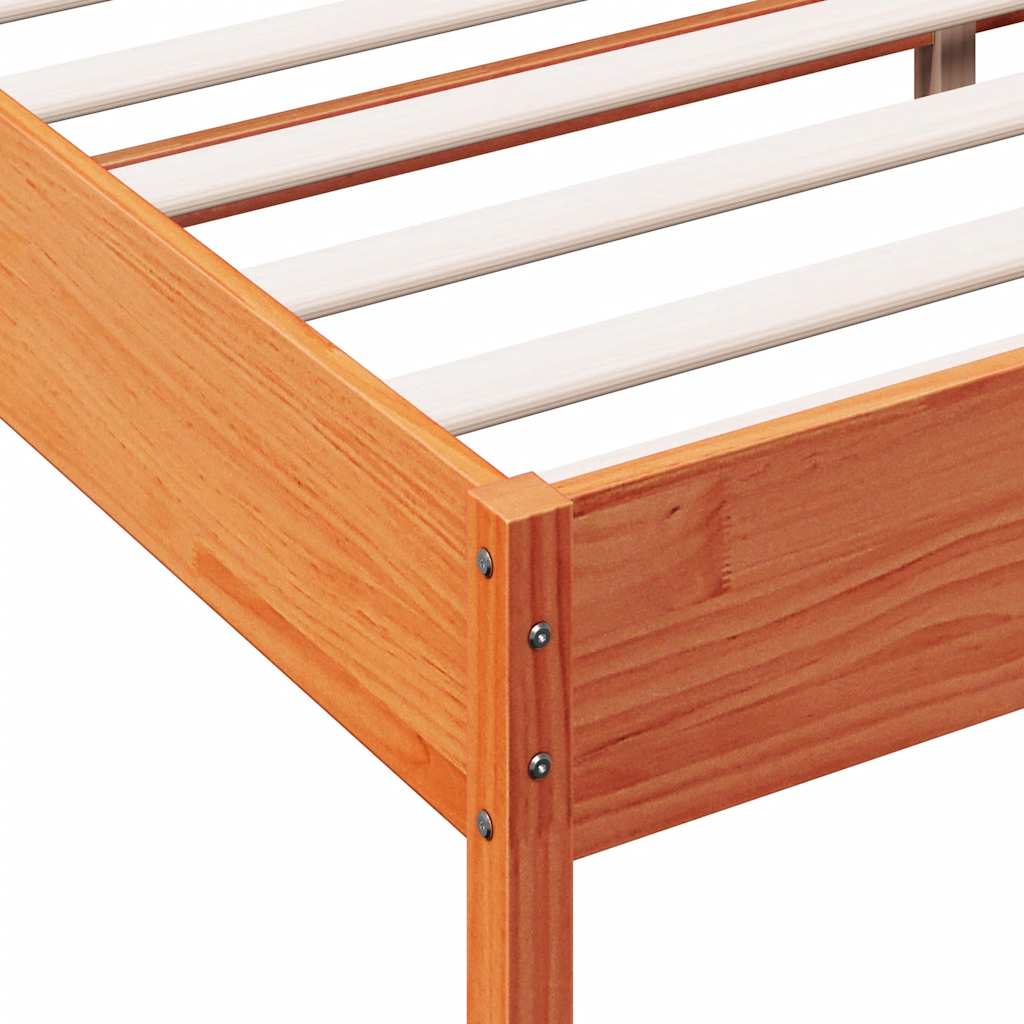 sengeramme uden madras 75x190 cm massivt fyrretræ gyldenbrun