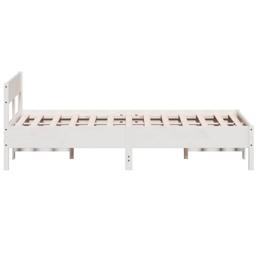 sengeramme uden madras 160x200 cm massivt fyrretræ hvid