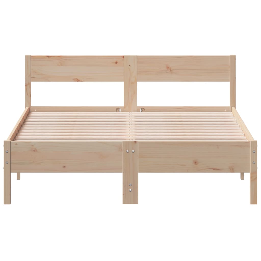 sengeramme uden madras 150x200 cm massivt fyrretræ