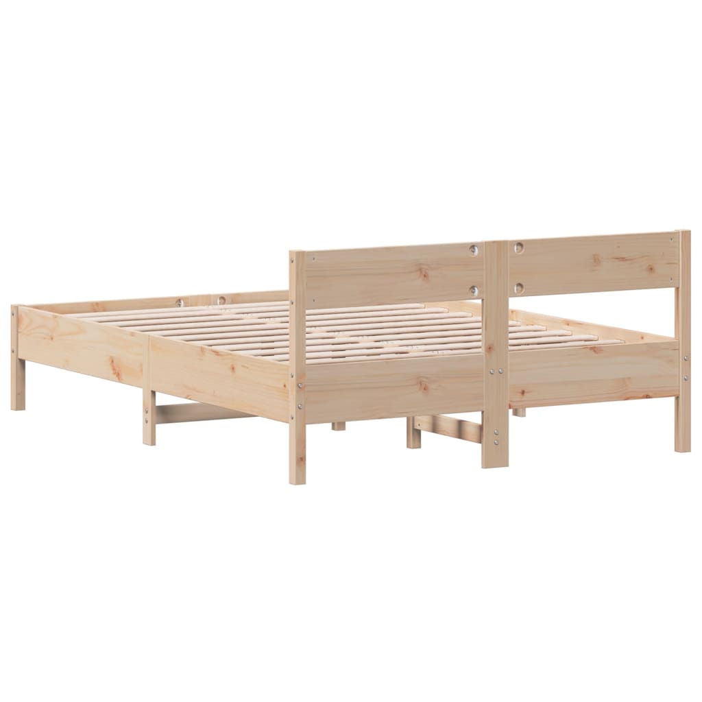 sengeramme uden madras 150x200 cm massivt fyrretræ