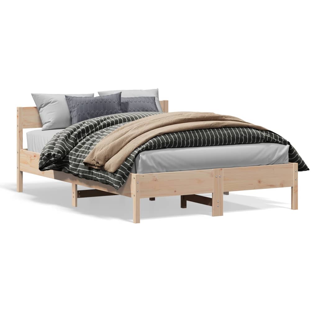 sengeramme uden madras 150x200 cm massivt fyrretræ