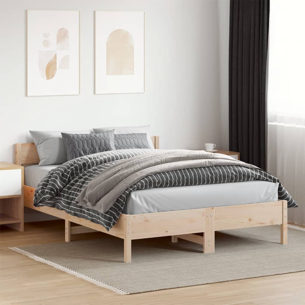 sengeramme uden madras 140x200 cm massivt fyrretræ