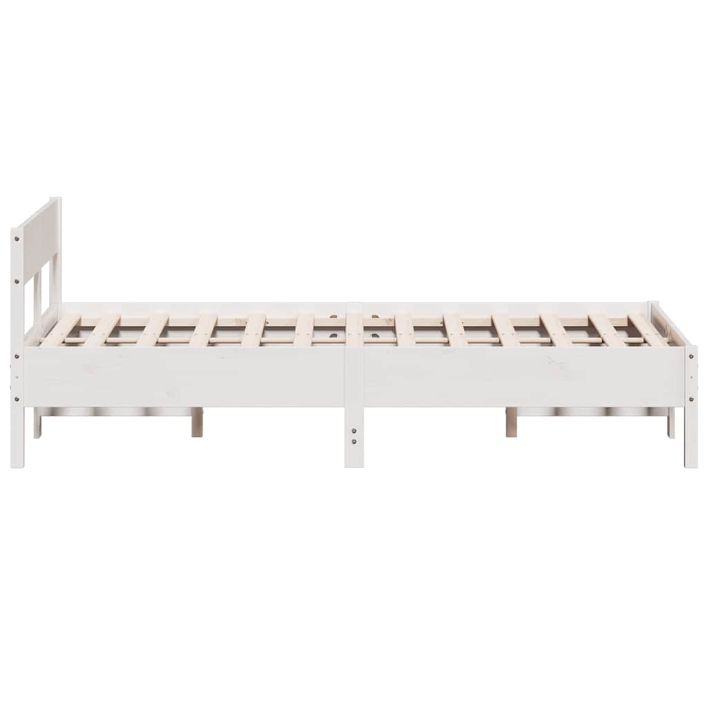sengeramme uden madras 140x200 cm massivt fyrretræ hvid