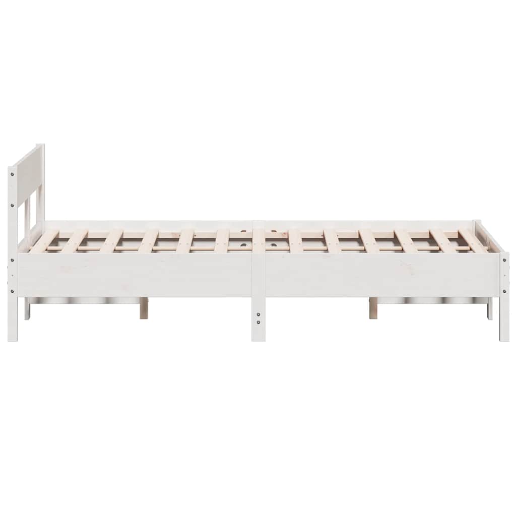 sengeramme uden madras 120x200 cm massivt fyrretræ hvid