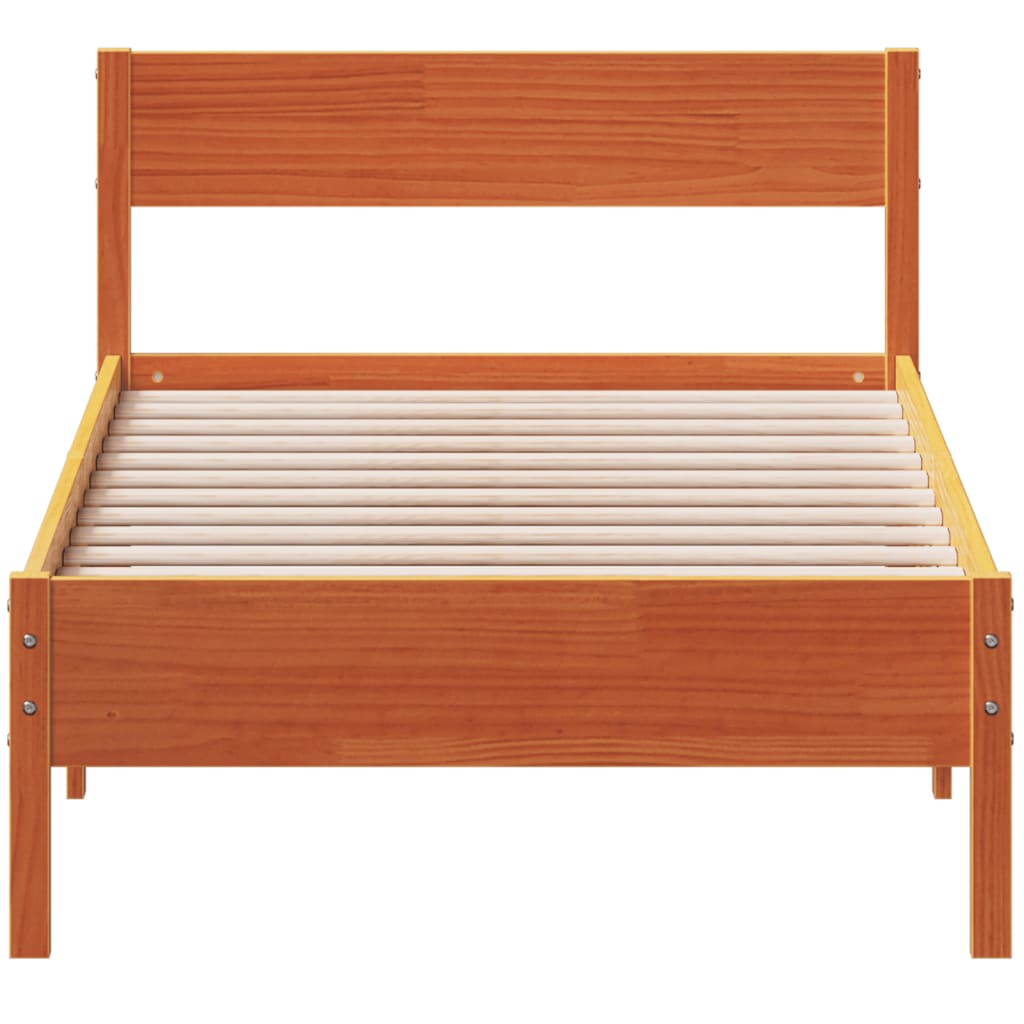 sengeramme uden madras 100x200 cm massivt fyrretræ gyldenbrun