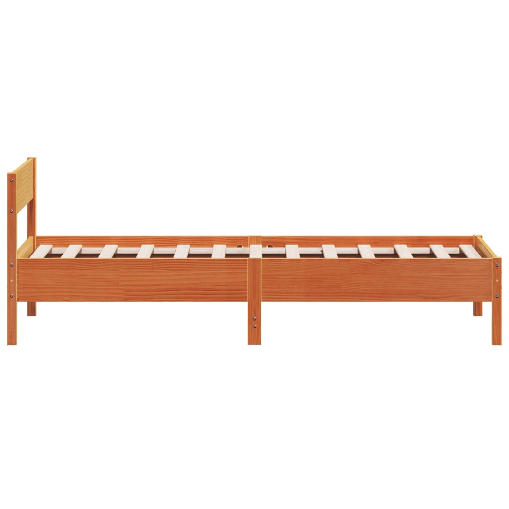 sengeramme uden madras 100x200 cm massivt fyrretræ gyldenbrun