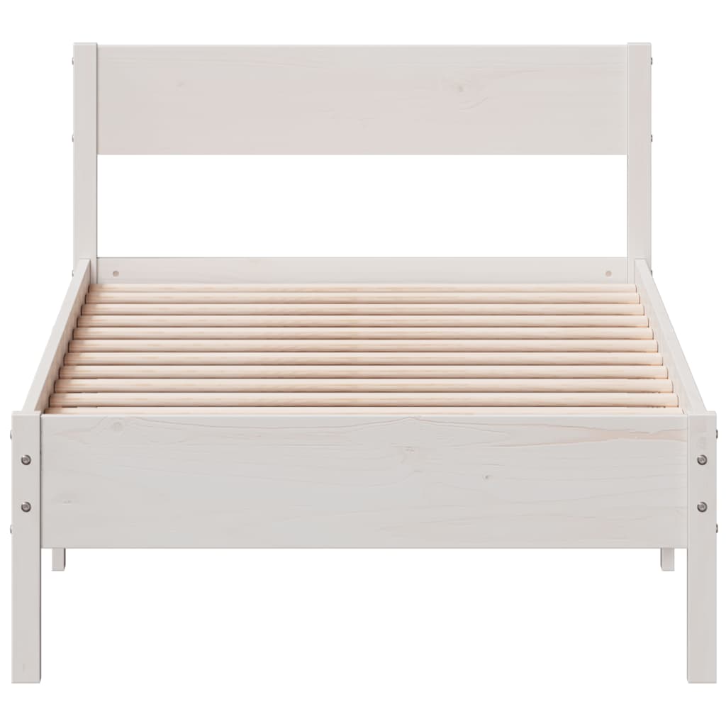 sengeramme uden madras 90x200 cm massivt fyrretræ hvid