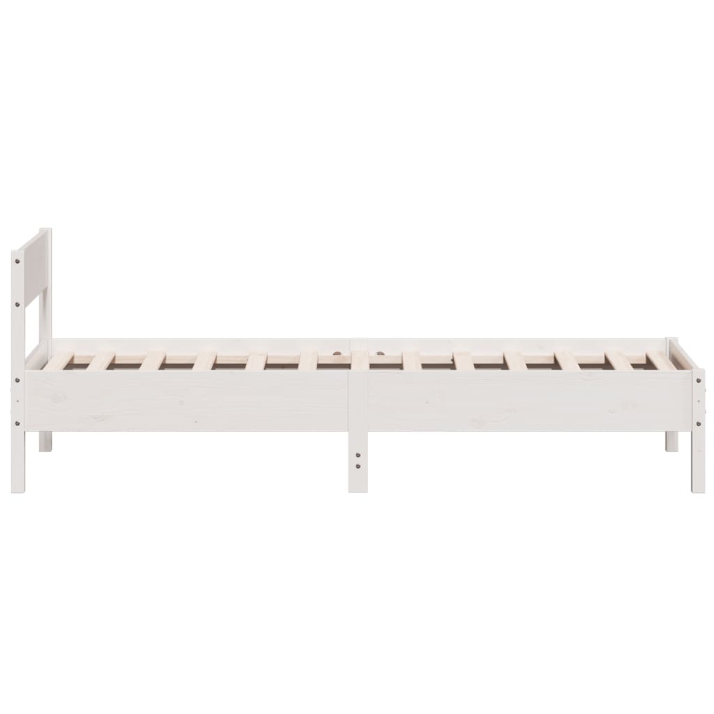 sengeramme uden madras 90x200 cm massivt fyrretræ hvid