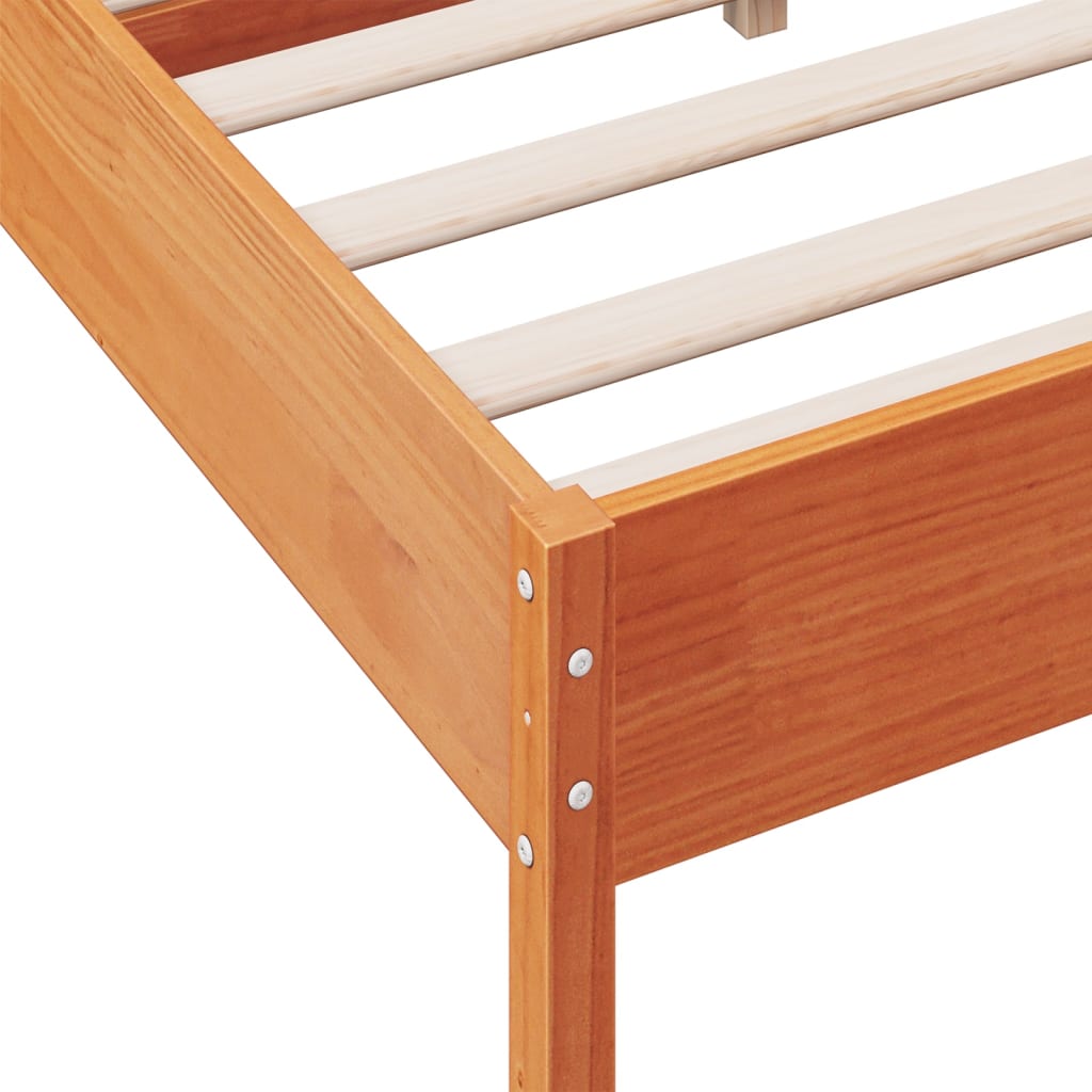 sengeramme uden madras 140x190 cm massivt fyrretræ gyldenbrun