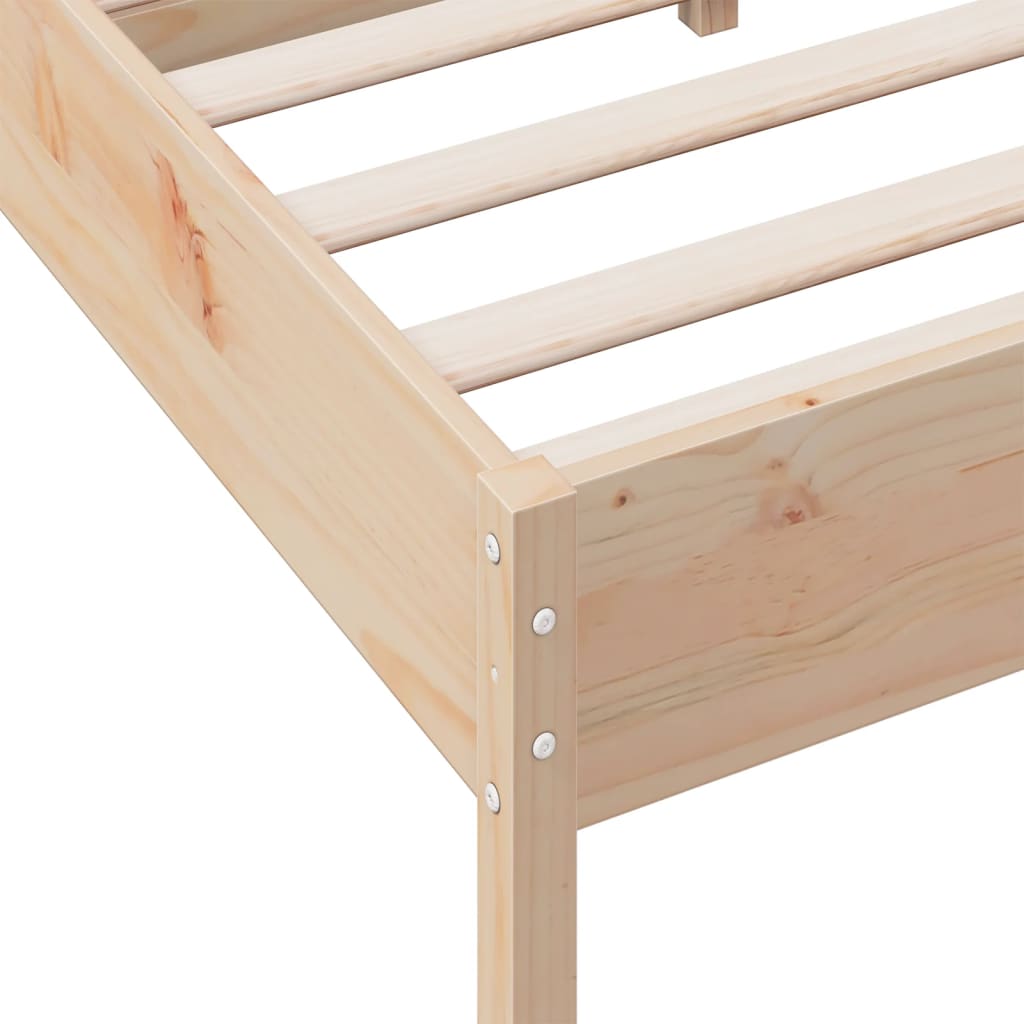 sengeramme uden madras 135x190 cm massivt fyrretræ hvid