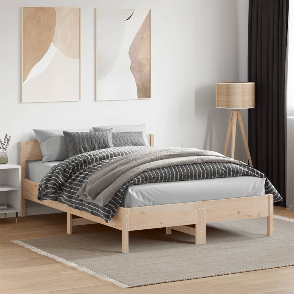 sengeramme uden madras 120x190 cm massivt fyrretræ