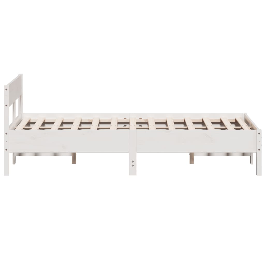 sengeramme uden madras 120x190 cm massivt fyrretræ hvid