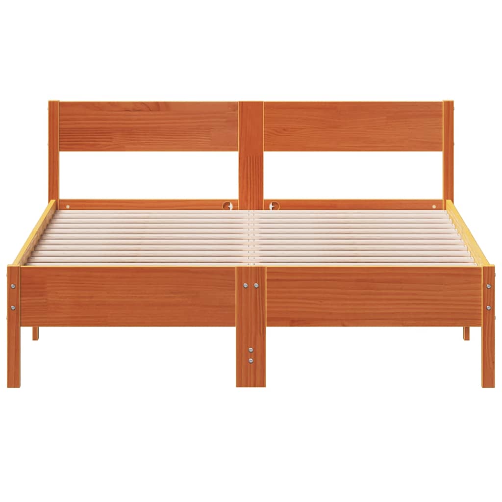 sengeramme uden madras 120x190 cm massivt fyrretræ gyldenbrun