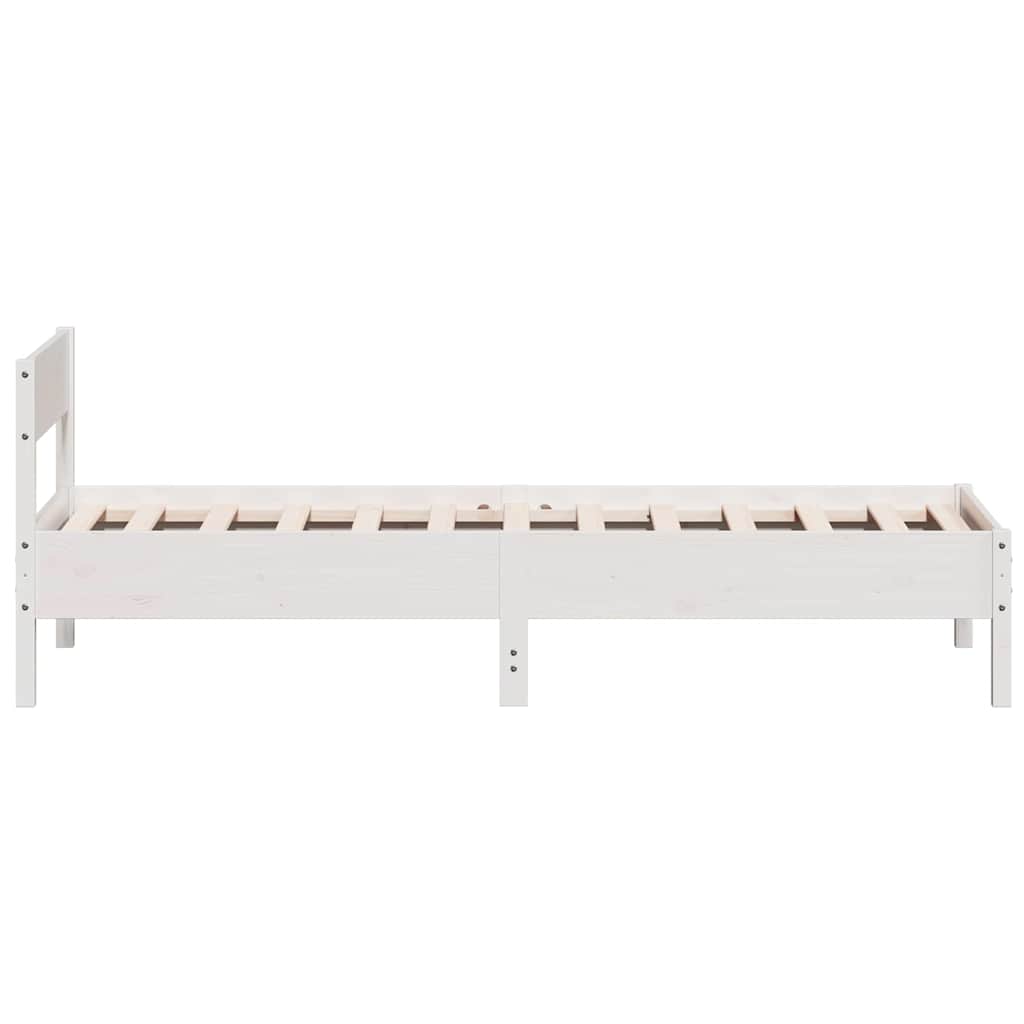 sengeramme uden madras 90x190 cm massivt fyrretræ hvid