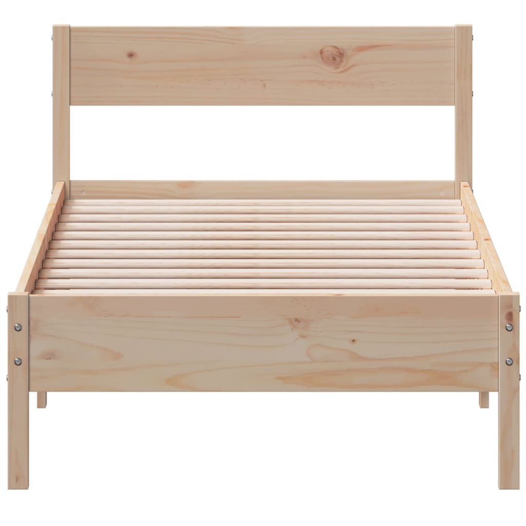 sengeramme uden madras 75x190 cm massivt fyrretræ