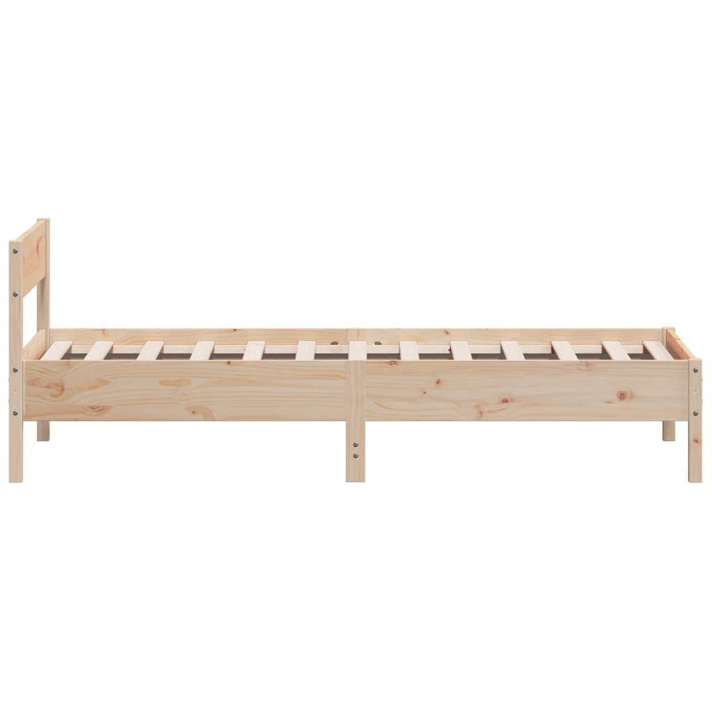 sengeramme uden madras 75x190 cm massivt fyrretræ
