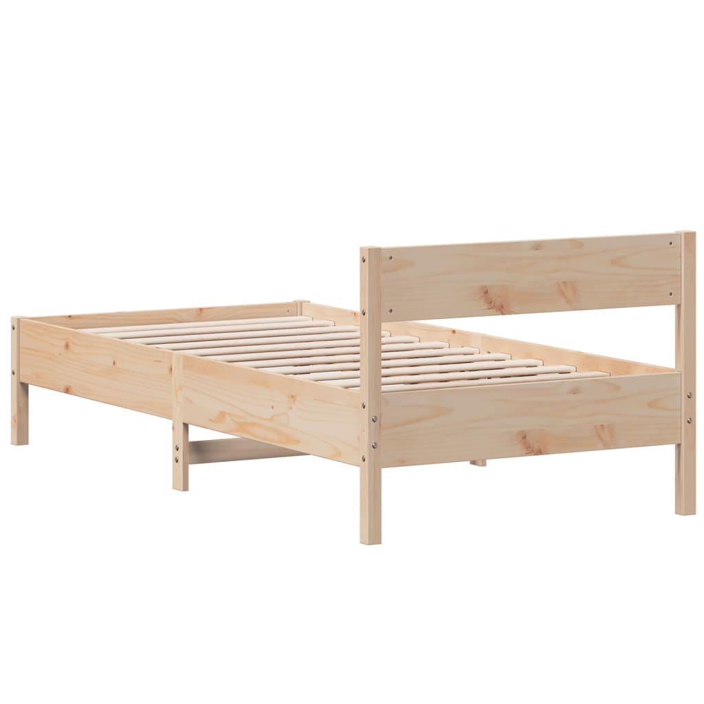 sengeramme uden madras 75x190 cm massivt fyrretræ