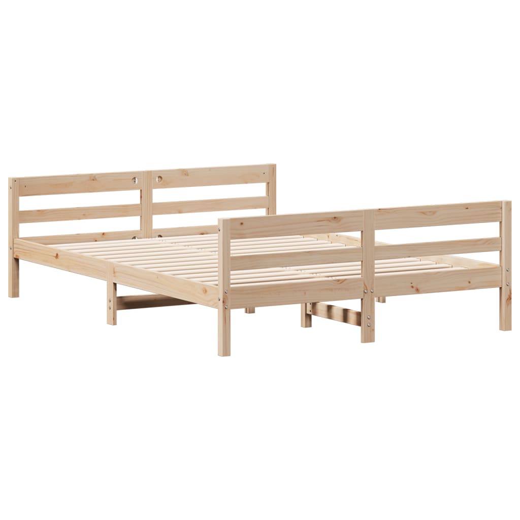 sengeramme uden madras 140x200 cm massivt fyrretræ