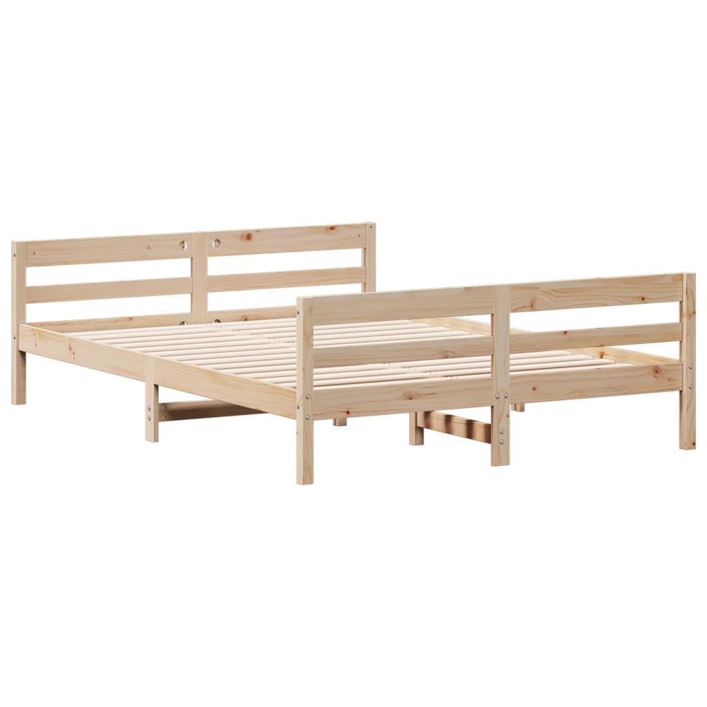 sengeramme uden madras 140x200 cm massivt fyrretræ