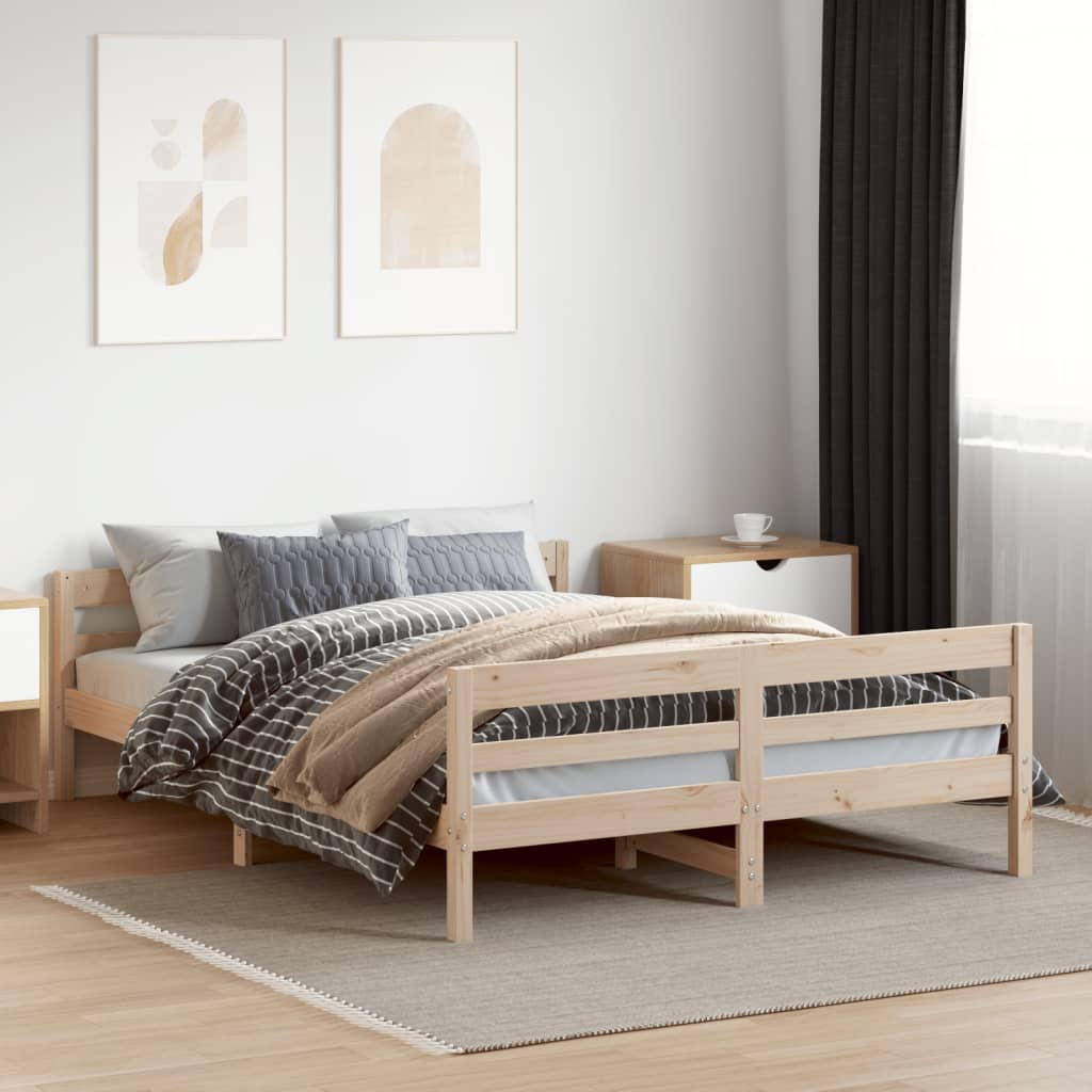 sengeramme uden madras 140x200 cm massivt fyrretræ