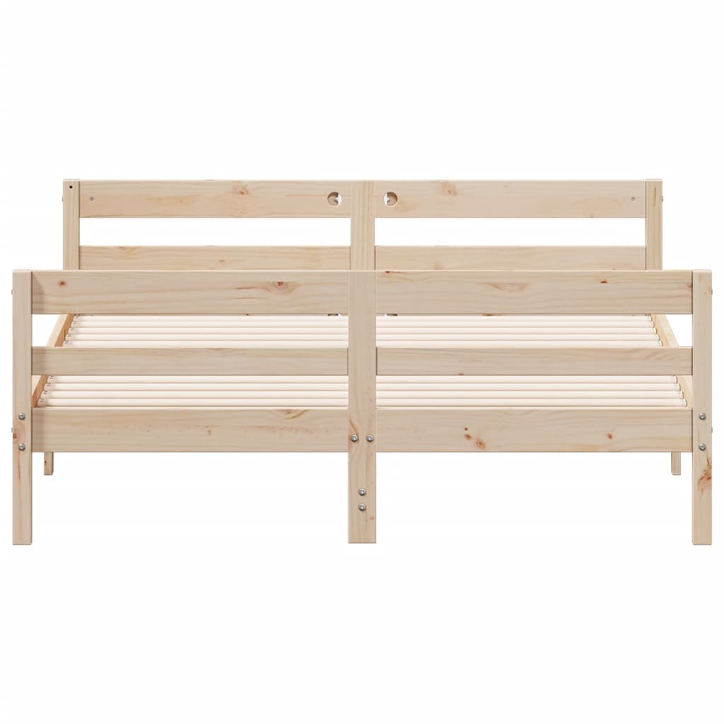sengeramme uden madras 120x200 cm massivt fyrretræ