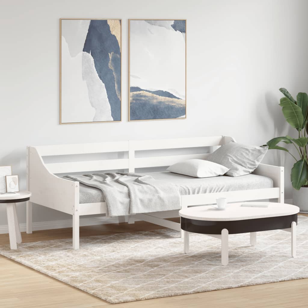 daybed uden madras 80x200 cm massivt fyrretræ hvid
