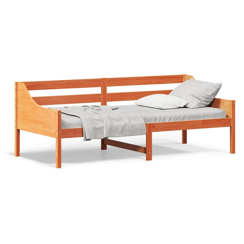 daybed uden madras 80x200 cm massivt fyrretræ gyldenbrun